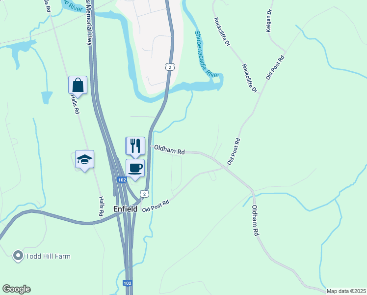 map of restaurants, bars, coffee shops, grocery stores, and more near 42 Oldham Road in Enfield