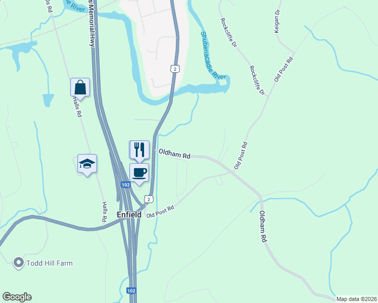 map of restaurants, bars, coffee shops, grocery stores, and more near 42 Oldham Road in Enfield