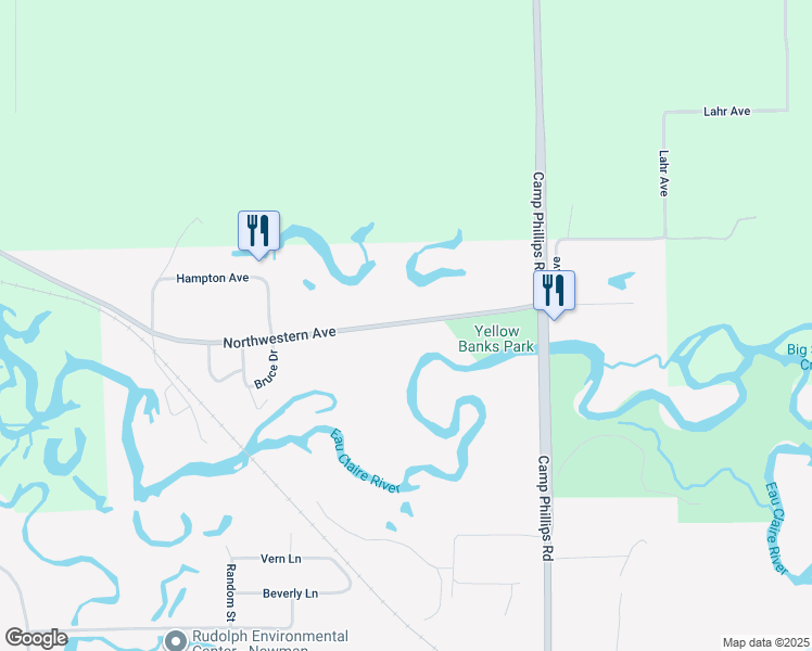 map of restaurants, bars, coffee shops, grocery stores, and more near 3607 Northwestern Avenue in Wausau