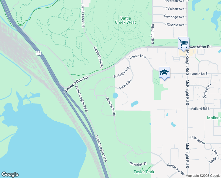 map of restaurants, bars, coffee shops, grocery stores, and more near 448 Burlington Road in Saint Paul