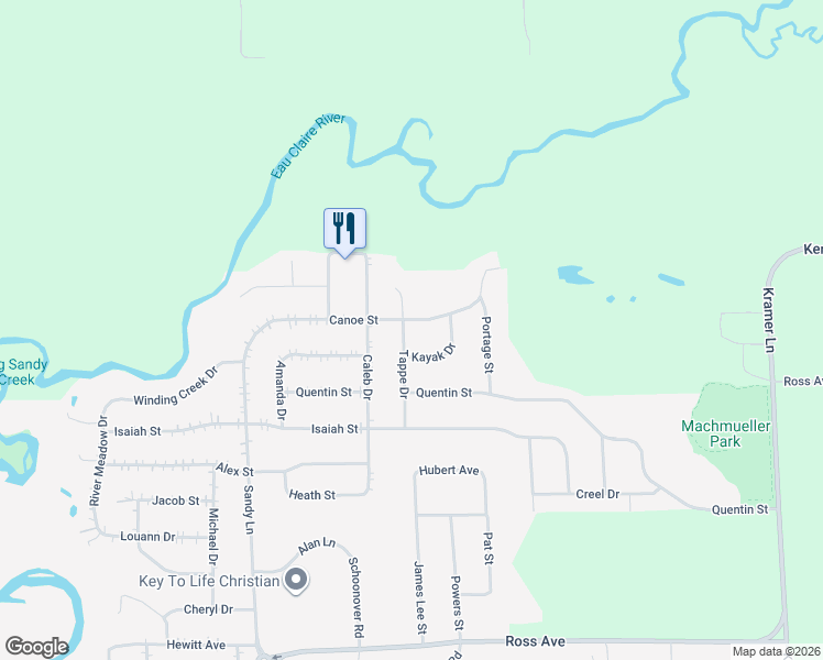 map of restaurants, bars, coffee shops, grocery stores, and more near 6106 Canoe Street in Weston