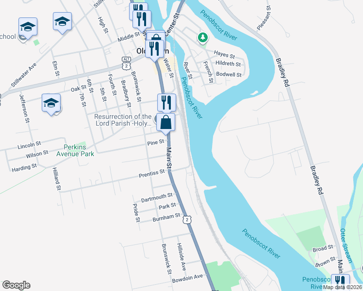 map of restaurants, bars, coffee shops, grocery stores, and more near 298 South Water Street in Old Town