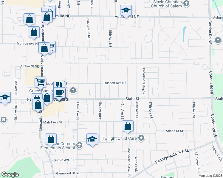 map of restaurants, bars, coffee shops, grocery stores, and more near in Four Corners