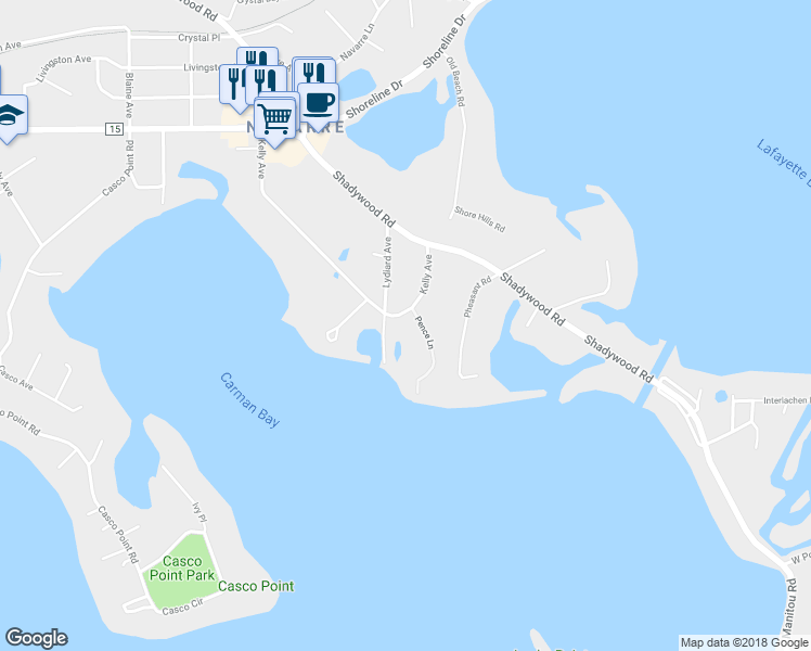 map of restaurants, bars, coffee shops, grocery stores, and more near 2701 Kelly Avenue in Excelsior