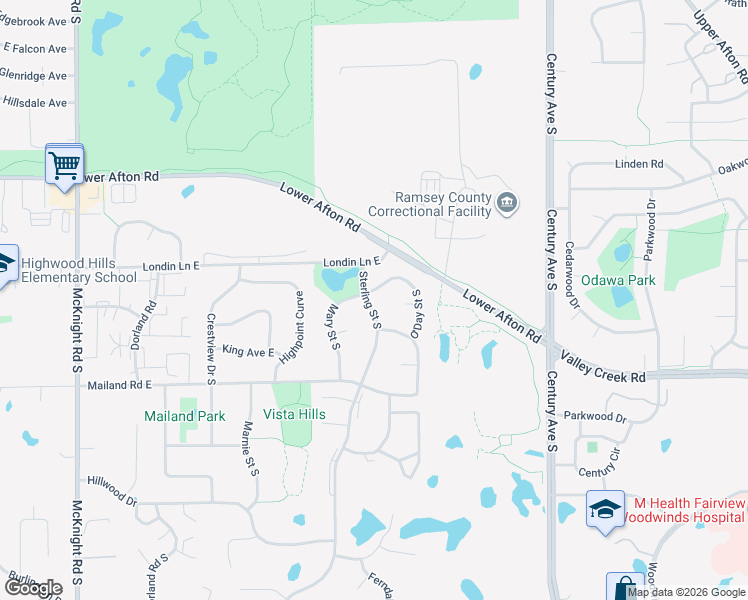map of restaurants, bars, coffee shops, grocery stores, and more near 368 Sterling Street South in Maplewood