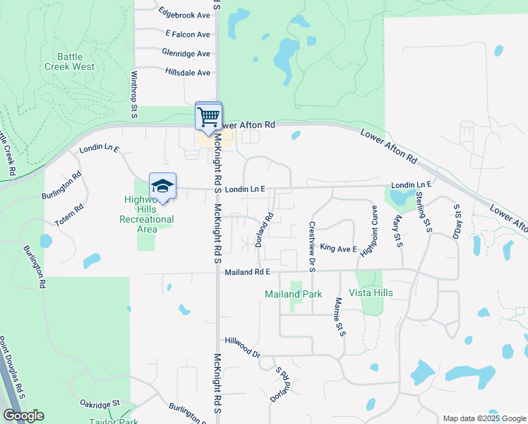 map of restaurants, bars, coffee shops, grocery stores, and more near 377 Dorland Road South in Maplewood