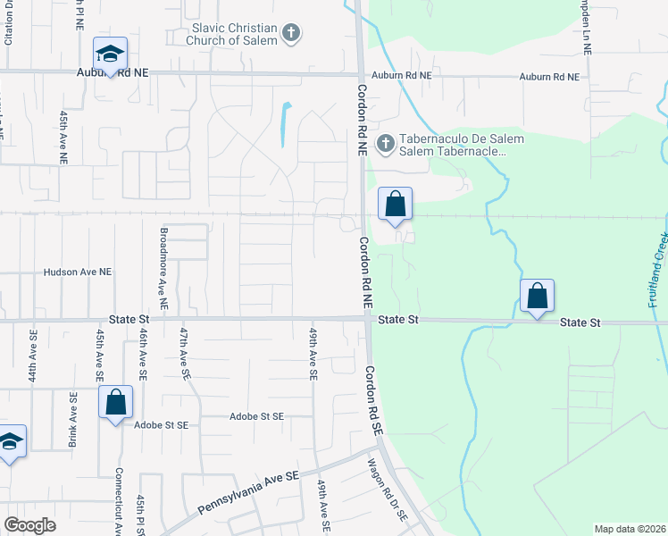 map of restaurants, bars, coffee shops, grocery stores, and more near 4900 State Street in Salem