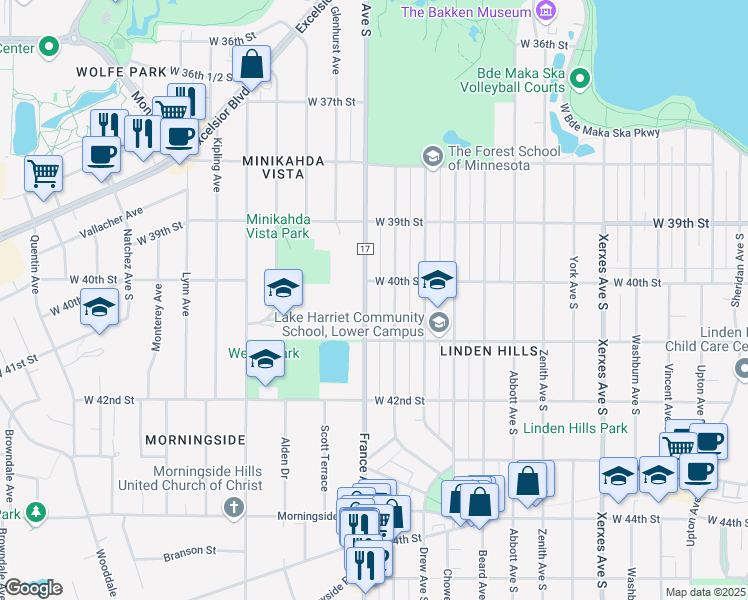 map of restaurants, bars, coffee shops, grocery stores, and more near in Hennepin County