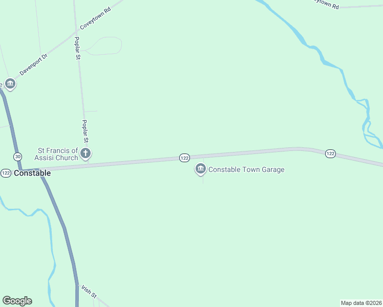 map of restaurants, bars, coffee shops, grocery stores, and more near 1174 State Highway 122 in Constable