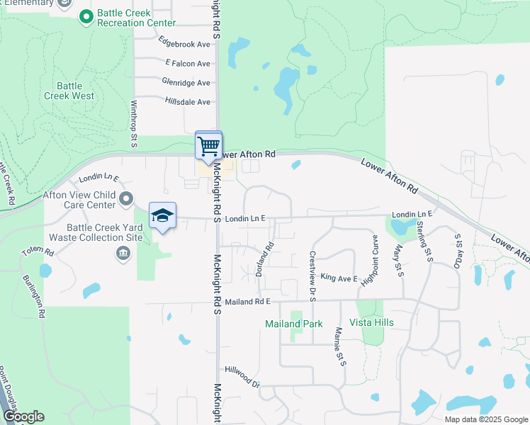 map of restaurants, bars, coffee shops, grocery stores, and more near 2323 Londin Lane East in Maplewood