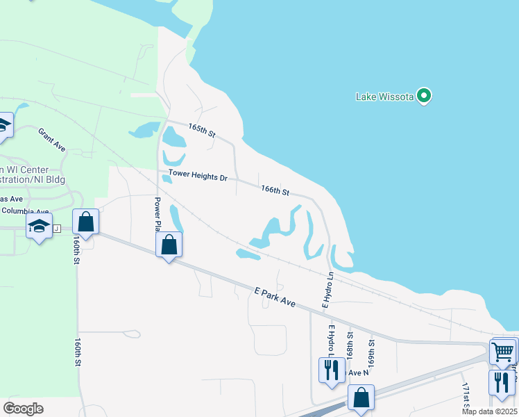 map of restaurants, bars, coffee shops, grocery stores, and more near 6166 166th St in Chippewa Falls