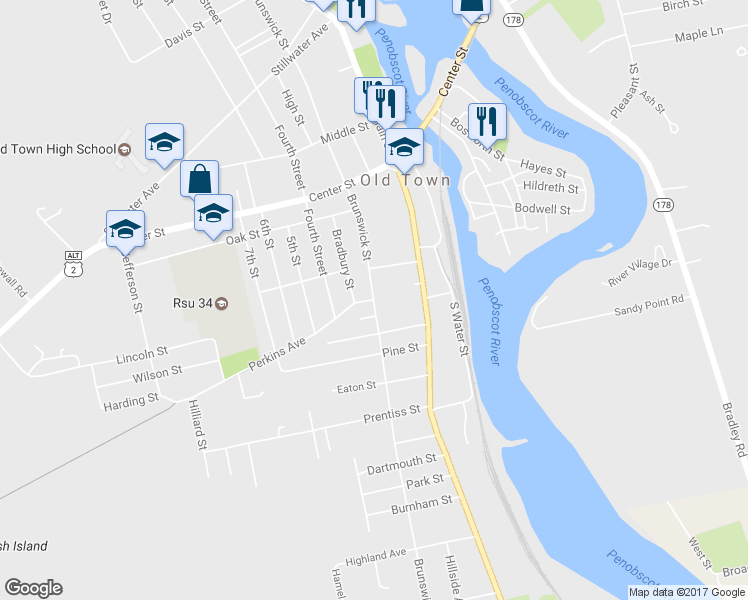 map of restaurants, bars, coffee shops, grocery stores, and more near 297 Brunswick Street in Old Town