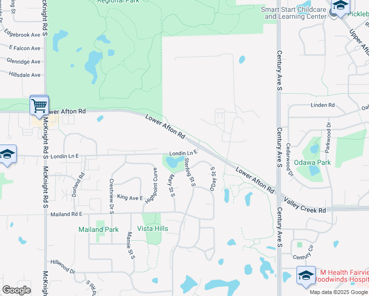 map of restaurants, bars, coffee shops, grocery stores, and more near 2501 Londin Lane East in Maplewood