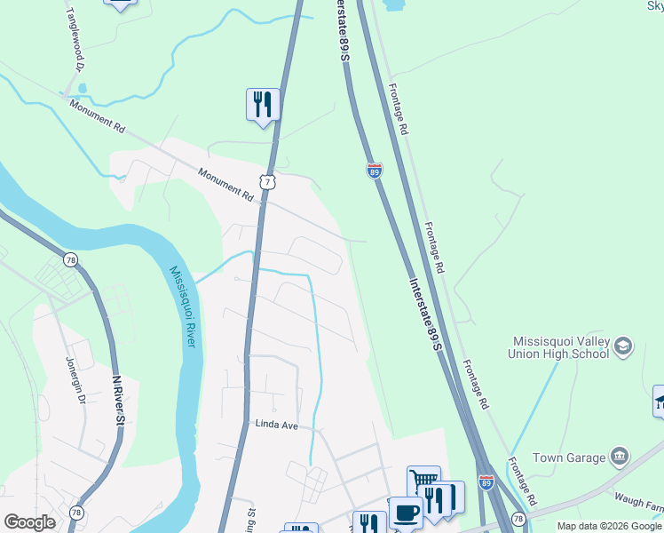 map of restaurants, bars, coffee shops, grocery stores, and more near 15 Wheeler Round in Swanton