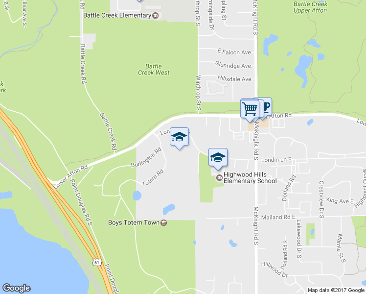 map of restaurants, bars, coffee shops, grocery stores, and more near 2180 Londin Lane East in Saint Paul