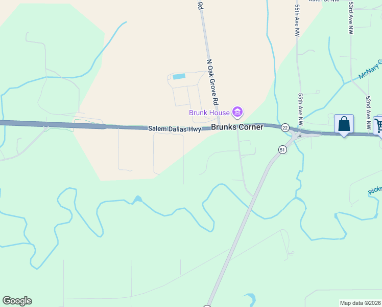 map of restaurants, bars, coffee shops, grocery stores, and more near 5885 Merrill Lane Northwest in Salem