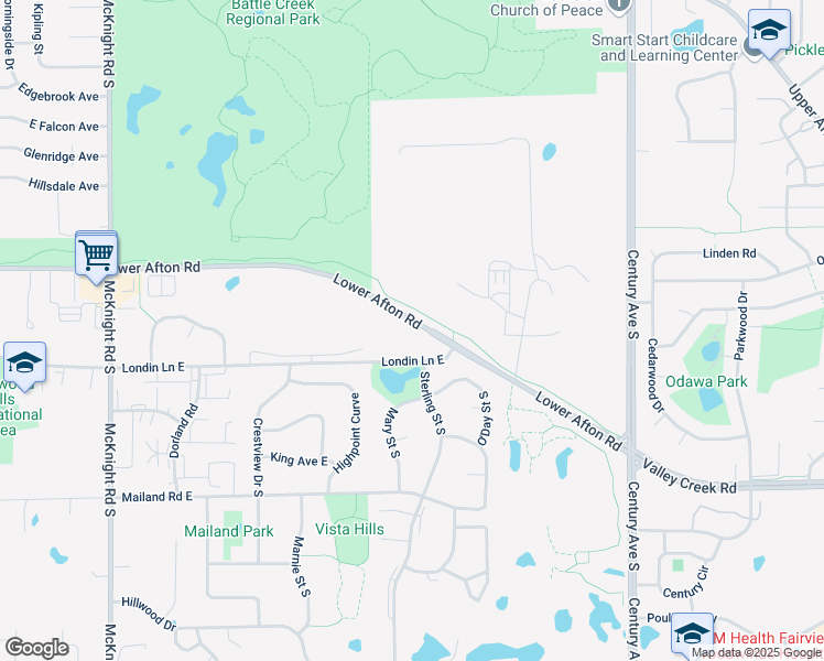 map of restaurants, bars, coffee shops, grocery stores, and more near 2501 Londin Lane East in Maplewood