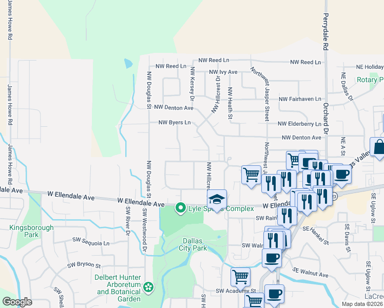 map of restaurants, bars, coffee shops, grocery stores, and more near 482 Broadmore Court in Dallas