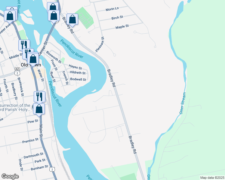 map of restaurants, bars, coffee shops, grocery stores, and more near 88 Bradley Road in Milford