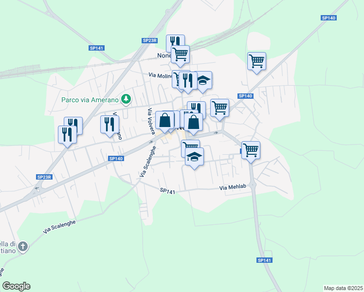 map of restaurants, bars, coffee shops, grocery stores, and more near 3 Via Massimo D'Azeglio in None