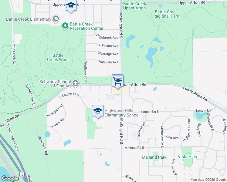 map of restaurants, bars, coffee shops, grocery stores, and more near 2232 Lower Afton Road in Saint Paul