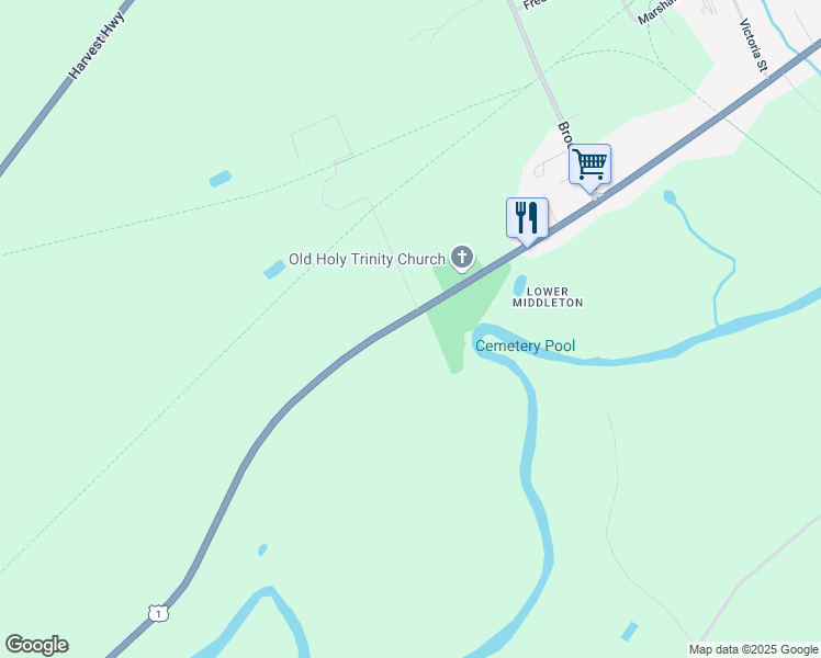 map of restaurants, bars, coffee shops, grocery stores, and more near 26 Main Street in Middleton