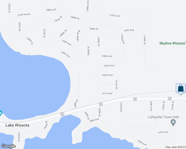 map of restaurants, bars, coffee shops, grocery stores, and more near 18960 62nd Avenue in Chippewa Falls