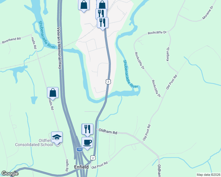 map of restaurants, bars, coffee shops, grocery stores, and more near 109 Nova Scotia 2 in Enfield