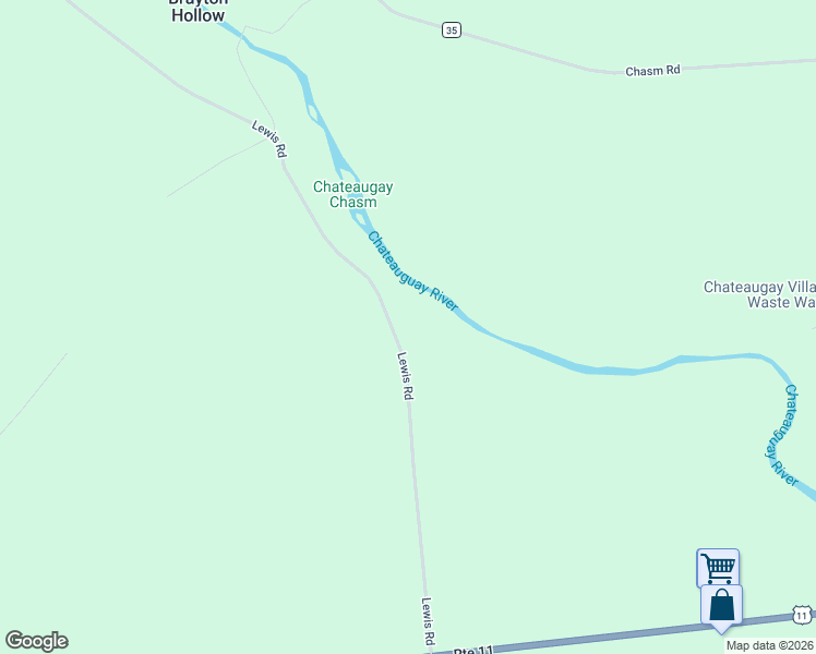 map of restaurants, bars, coffee shops, grocery stores, and more near 132 Lewis Road in Chateaugay