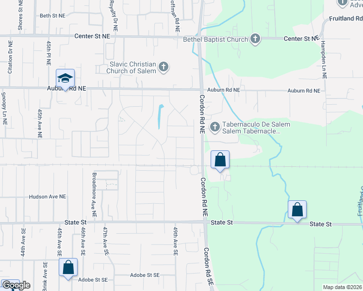 map of restaurants, bars, coffee shops, grocery stores, and more near 4959 Marr Avenue Northeast in Salem