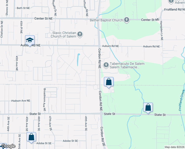 map of restaurants, bars, coffee shops, grocery stores, and more near 4983 Marr Avenue Northeast in Salem
