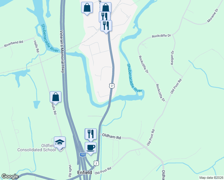map of restaurants, bars, coffee shops, grocery stores, and more near 111 Nova Scotia 2 in Enfield