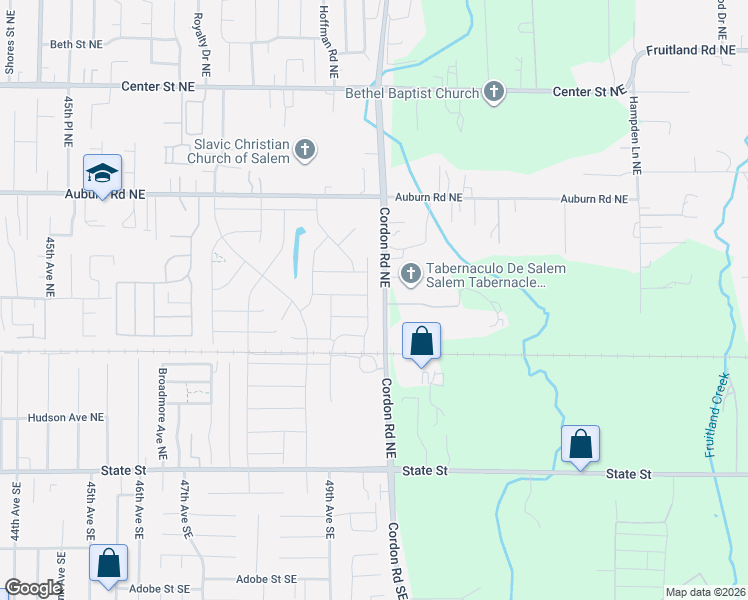 map of restaurants, bars, coffee shops, grocery stores, and more near 317-403 Cordon Rd NE in Salem