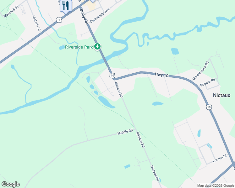 map of restaurants, bars, coffee shops, grocery stores, and more near 308 Nictaux Road in Middleton