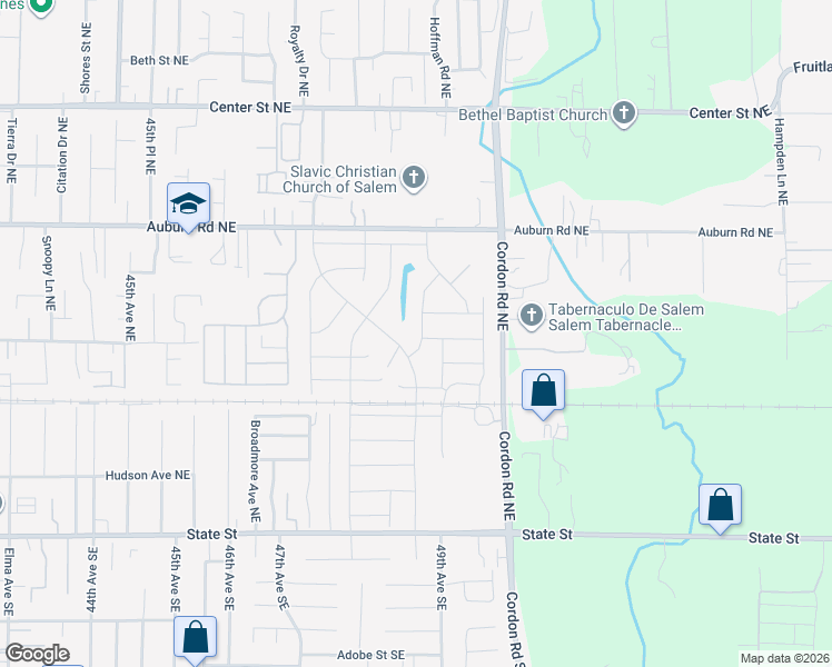 map of restaurants, bars, coffee shops, grocery stores, and more near 419 Pietro Street Northeast in Salem