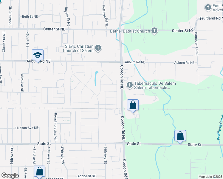 map of restaurants, bars, coffee shops, grocery stores, and more near 4975 Dilling Avenue Northeast in Salem