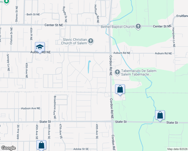 map of restaurants, bars, coffee shops, grocery stores, and more near 4927 Dilling Avenue Northeast in Salem