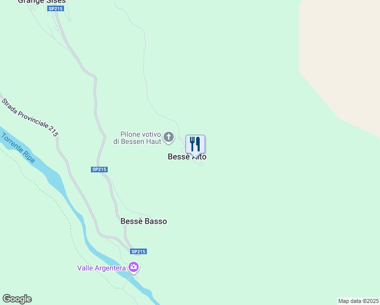 map of restaurants, bars, coffee shops, grocery stores, and more near Strada per Basse Alto in Bessè Alto