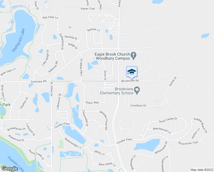 map of restaurants, bars, coffee shops, grocery stores, and more near 1004 Drew Drive in Woodbury