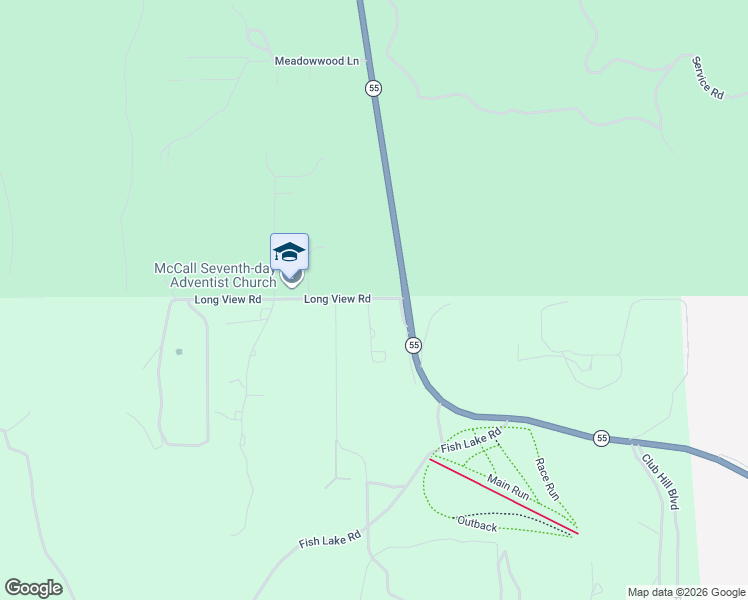 map of restaurants, bars, coffee shops, grocery stores, and more near 3609 Long View Road in McCall