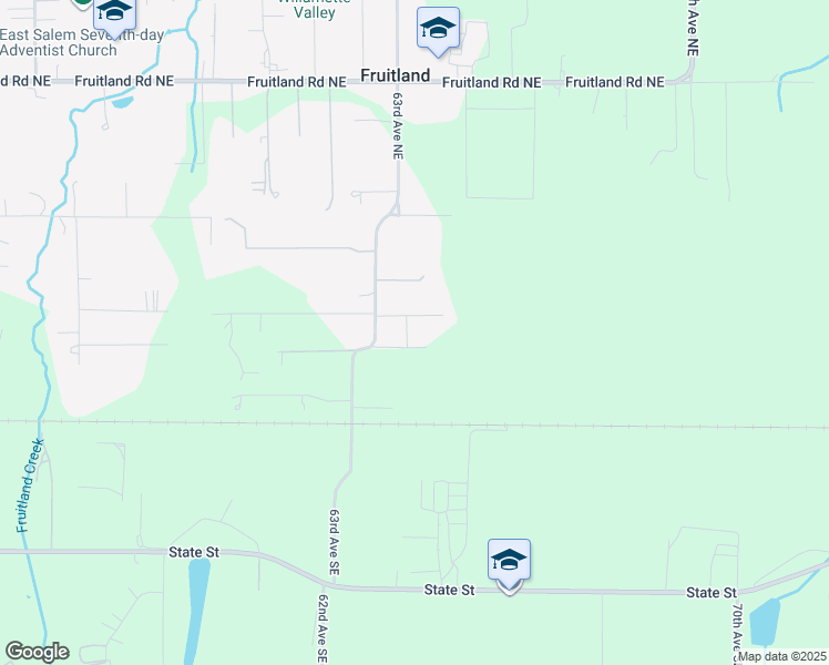 map of restaurants, bars, coffee shops, grocery stores, and more near 402 63rd Avenue Northeast in Salem