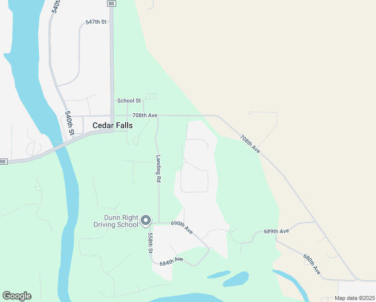 map of restaurants, bars, coffee shops, grocery stores, and more near N7018 564th Street in Menomonie