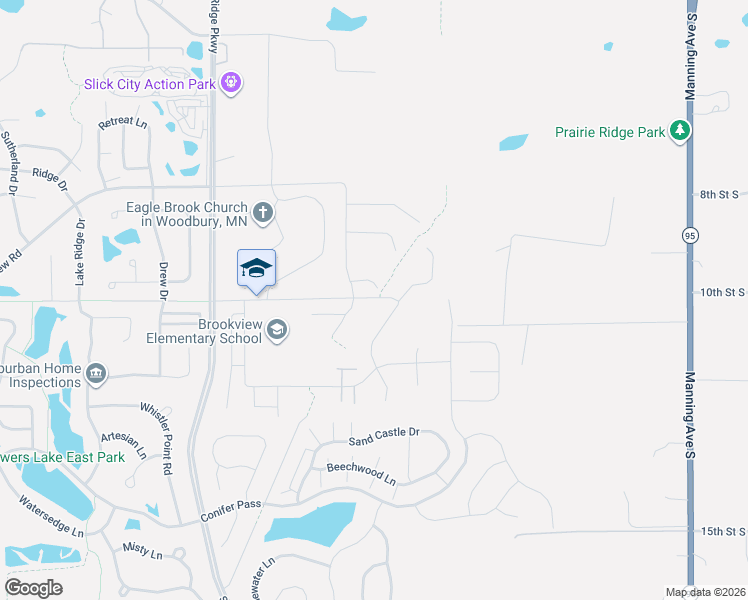map of restaurants, bars, coffee shops, grocery stores, and more near 11179 Brookview Road in Woodbury