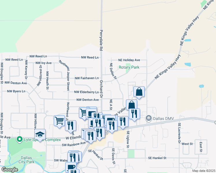 map of restaurants, bars, coffee shops, grocery stores, and more near 467 Northeast A Street in Dallas