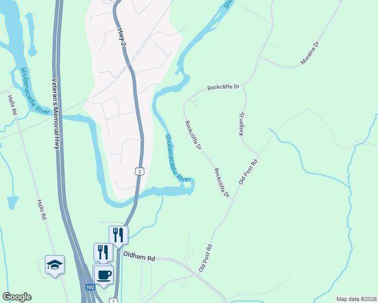 map of restaurants, bars, coffee shops, grocery stores, and more near 30 Rockcliffe Drive in Enfield