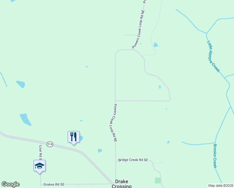 map of restaurants, bars, coffee shops, grocery stores, and more near 19019 Powers Creek Loop Road Northeast in Silverton