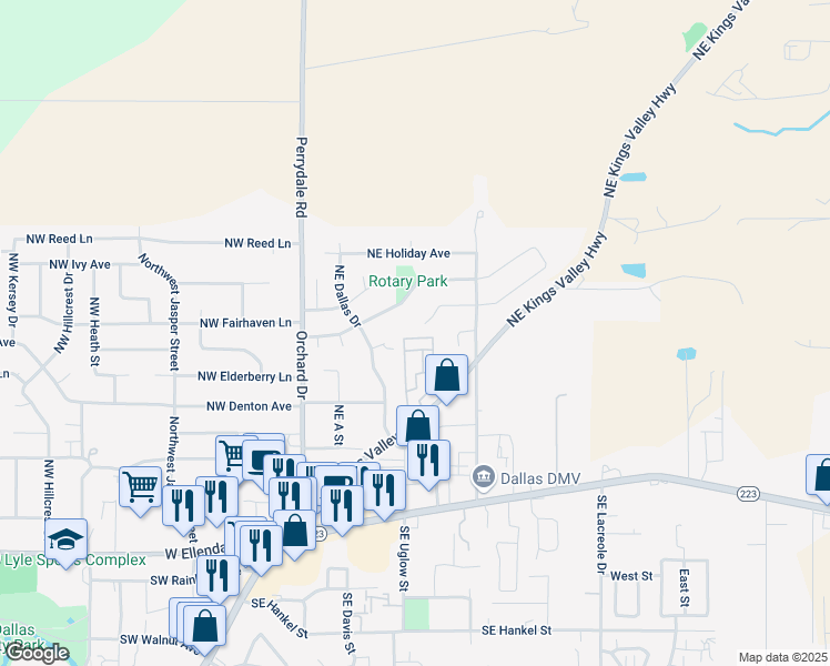 map of restaurants, bars, coffee shops, grocery stores, and more near 309 Northeast Fern Avenue in Dallas