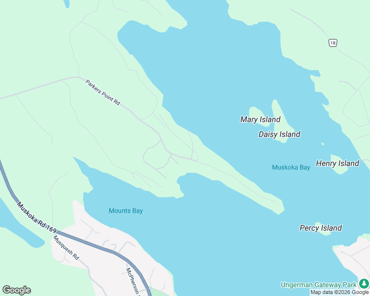 map of restaurants, bars, coffee shops, grocery stores, and more near 1017 Eppy Lane in Gravenhurst