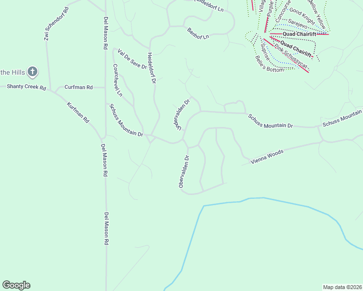 map of restaurants, bars, coffee shops, grocery stores, and more near 2700-2738 Schuss Mountain Drive in Bellaire