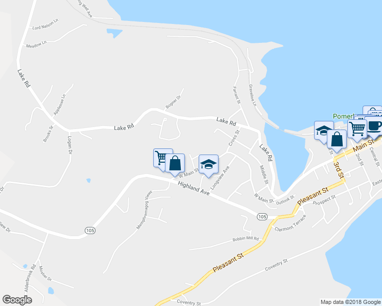 map of restaurants, bars, coffee shops, grocery stores, and more near 74 Trempe Avenue in Newport